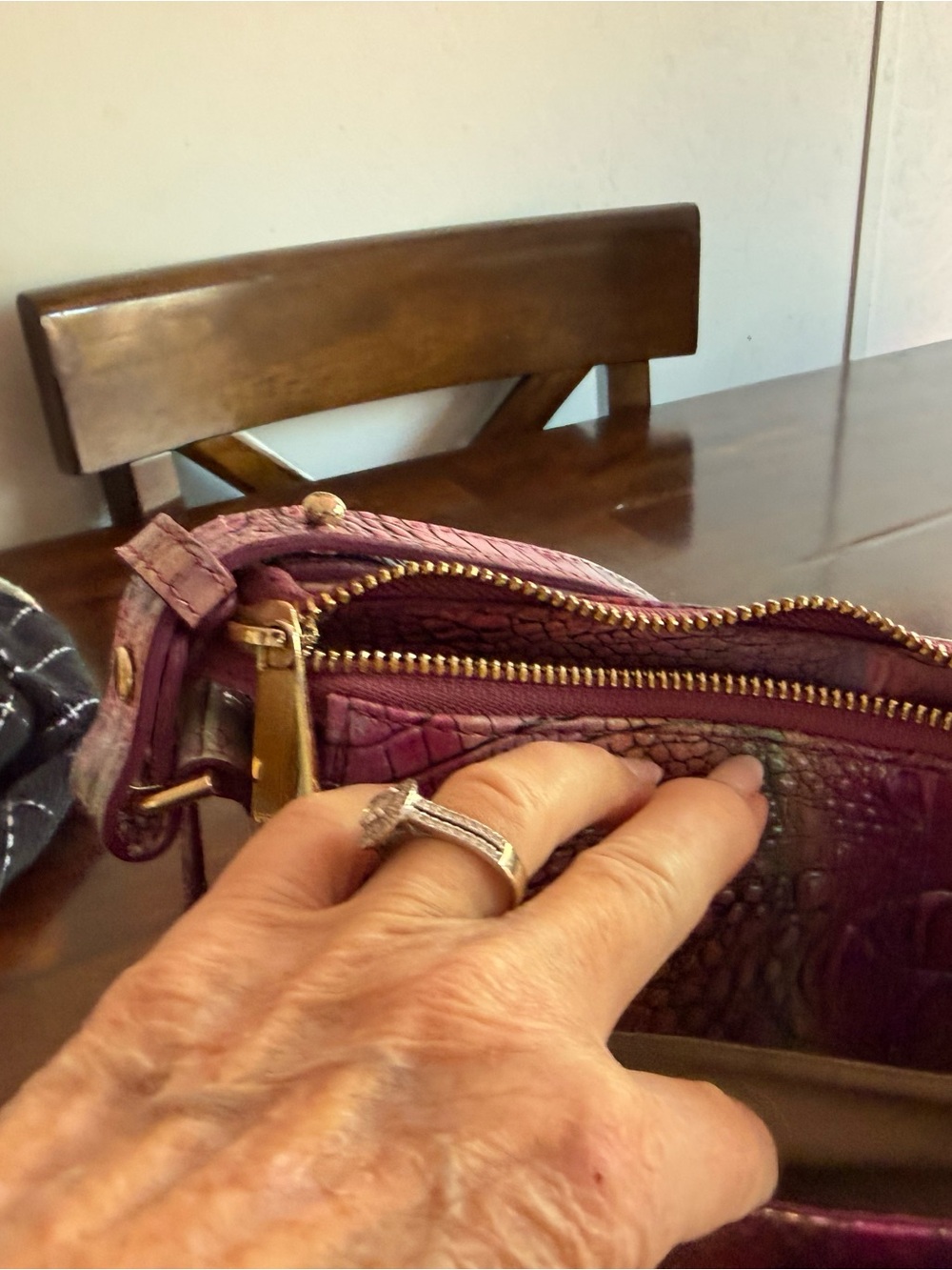 Brahmin Purple Multicolor Croc-Embossed Crossbody Bag - Picture 3 of 8